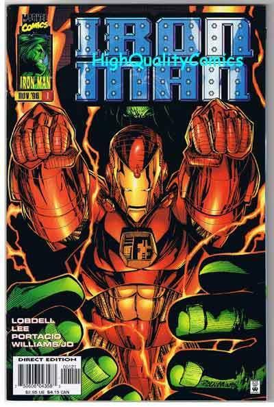 IRON MAN #1, NM+, Variant, Hulk, Jim Lee, Lobdell, 1996, more IM in store