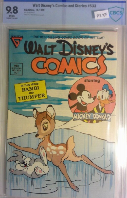 Walt Disney's Comics and Stories #533 Bambi Thumper Mickey Donald  9.8  CBCS