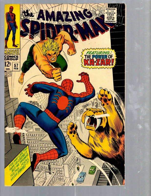 Amazing Spider-Man # 57 FN Marvel Comic Book Lizard Vulture Goblin Scorpion TJ1