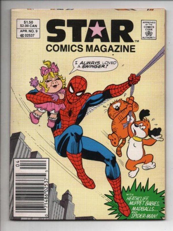 STAR Comics Magazine #9, VF/NM, 1988, Marvel digest, Spider-man MadBalls Muppets