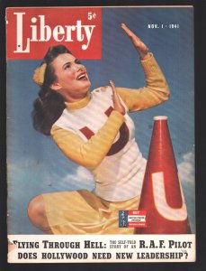 MAG: Liberty 11/1/1941-Macfadden-Faith Baldwin-Cheerleader pin-up cover-Oscar...