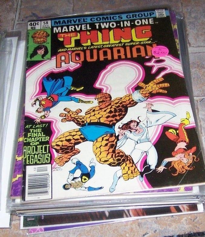 marvel two in one comic # 58  1978  bronze age +the thing+ aquarian wundarr