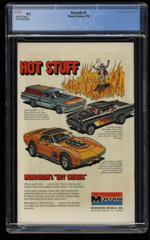 Eternals #1 CGC NM 9.4 White Pages