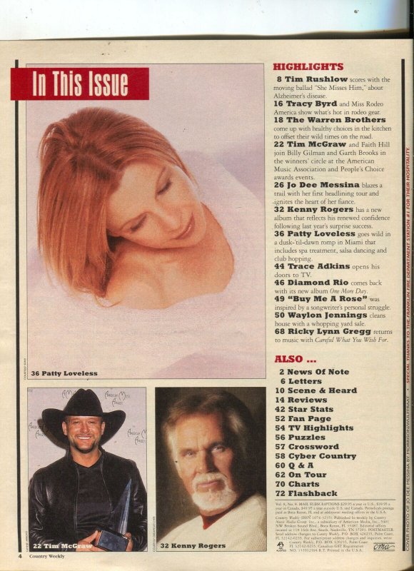 Country Weekly-Jo Dee Messina-Patty Loveless-Kenny Rogers-Feb-2001