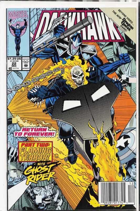 Darkhawk #22 Newsstand Edition (1992) Darkhawk