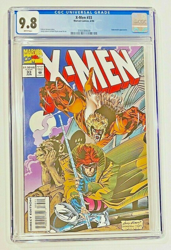 X-Men # 33 Comic  June 1994  Fabian Nicieza Andy Kubert  Matt Ryan  Sabretooth