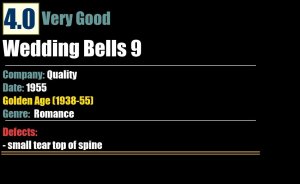 Wedding Bells 9 (1955) VG 4.0 Golden-Age Quality Romance comic