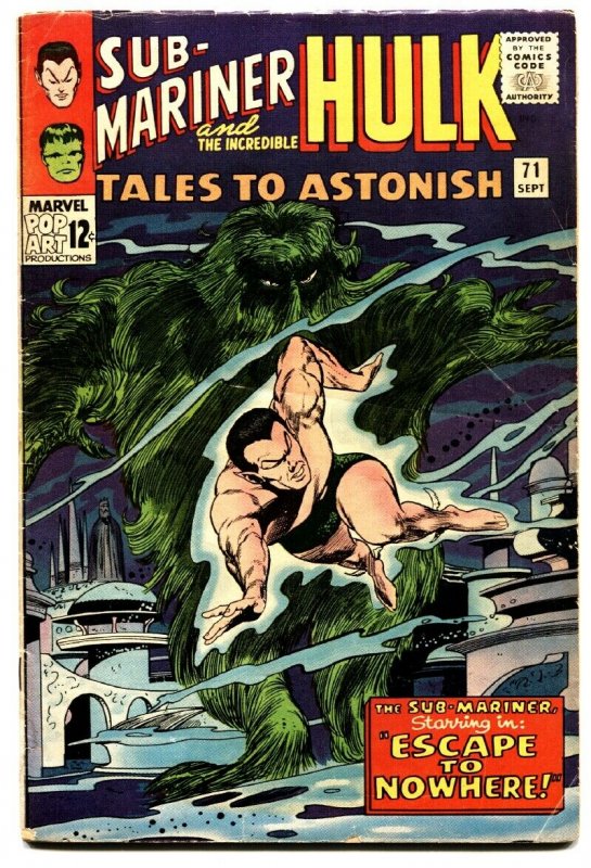 Tales to Astonish #71 comic book 1965- Hulk- Sub-Mariner - Silver Age Marvel VG