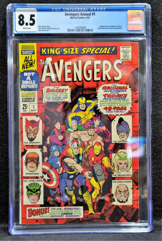 Avengers King-Size Special #1 (Marvel, 1967) CGC 8.5 - White Pages