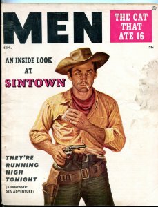 Men Magazine September 1955-SINTOWN-WESTERN COVR CRIME ATLAS VG