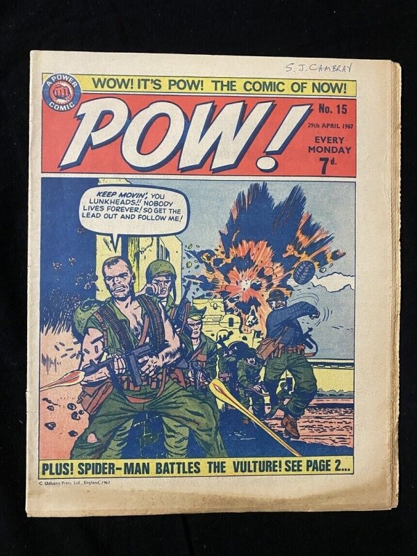 Pow! #15 4/29/1967- Sgt Fury #1 British reprint VG/F