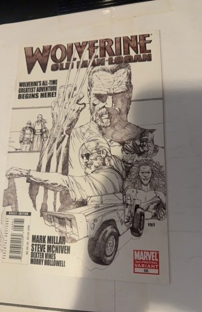 Wolverine #66 Third Print Cover (2008)quesada sketch