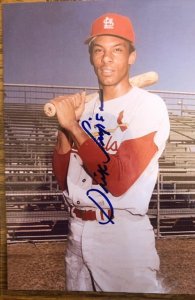 Dick Simpson,, cards, reds, Angels signed 4X6