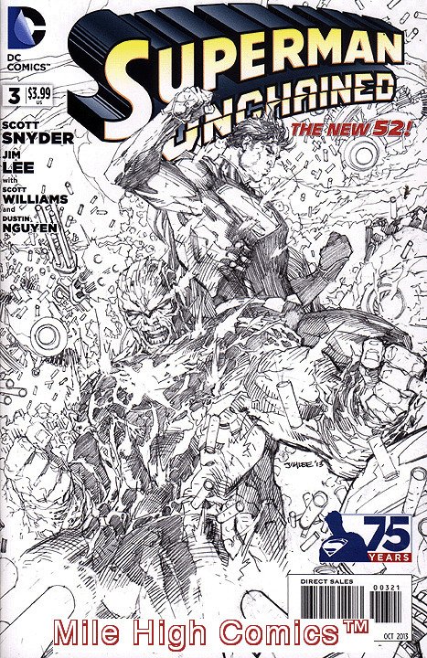 SUPERMAN UNCHAINED (2013 Series) #3 SKETCH CV Near Mint Comics Book
