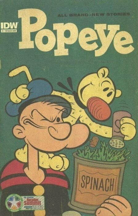 POPEYE #1 SET OF 4 COVERS REGULAR.RETAILER SUMMIT, RI & COVER B IDW NM