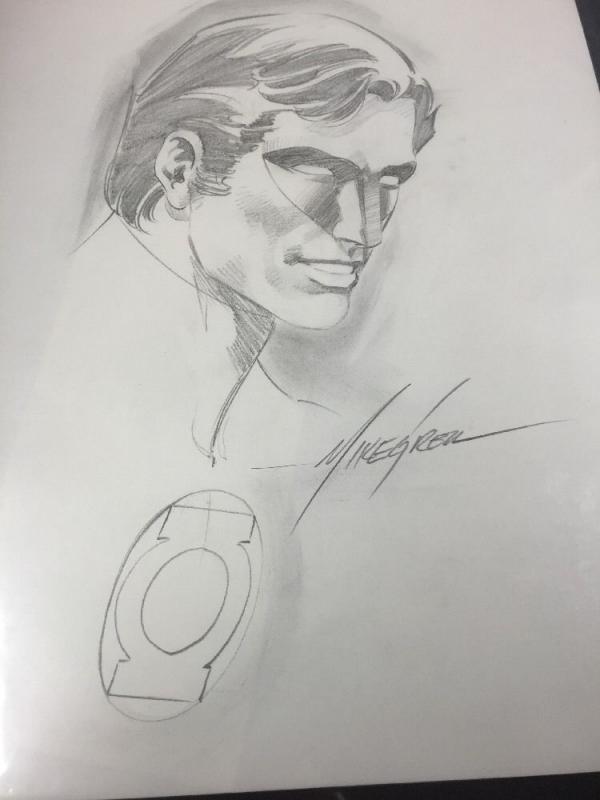 Original Art Commission By Mike Grell Feat. Hal Jordan The Green Lantern 11x17 