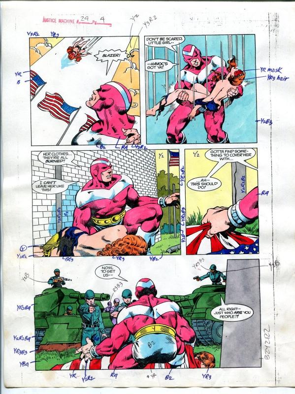 Justice Machine #24 Page #4 1988 Original Color Guide