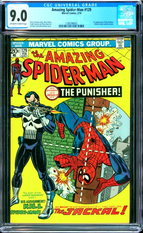 Amazing Spider-Man #129 CGC Graded 9.0 1st appearanceof the punisher (Frank C...