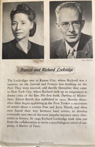 Murder in a hurry, Mr. and Mrs. North mystery, Lockridge, 1955