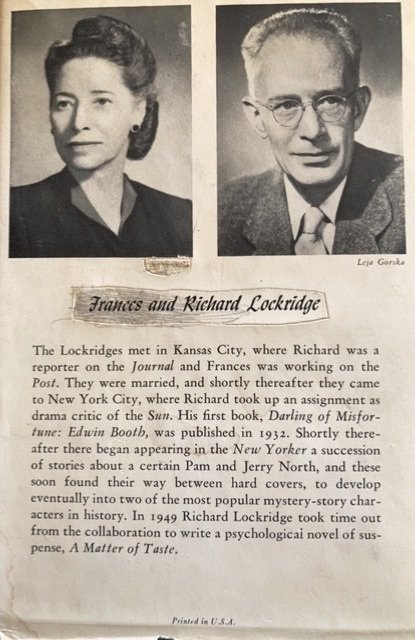 Murder in a hurry, Mr. and Mrs. North mystery, Lockridge, 1955