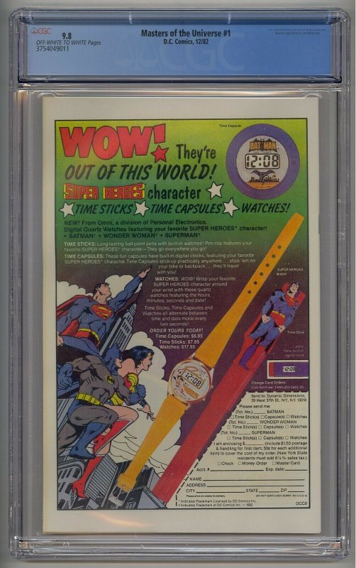 MASTERS OF THE UNIVERSE #1 CGC 9.8 1ST FULL COMIC DEVOTED TO MOTU 