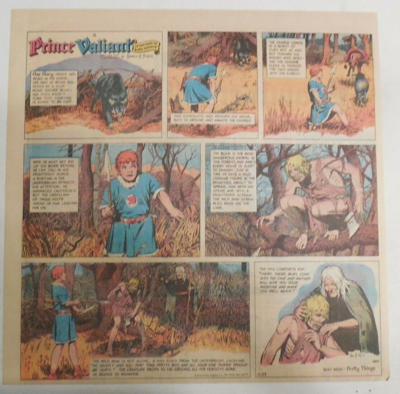 Prince Valiant Sunday #1603 by Hal Foster from 10/29/1967 2/3 Full Page Size !