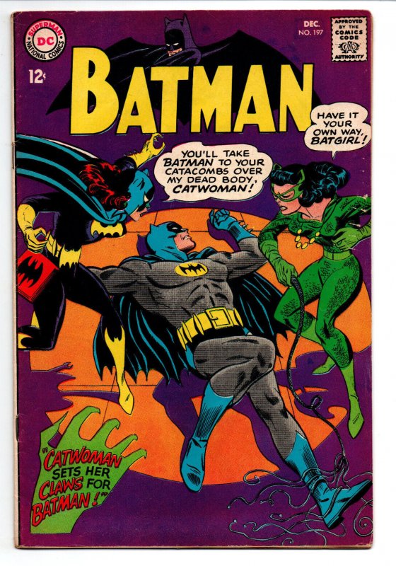 Batman #197 - Batgirl vs Catwoman - 1967 - FN/VF 