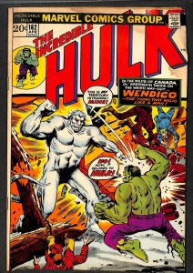 Incredible Hulk (1968) #162 GD+ 2.5 1st Wendigo! Marvel Comics