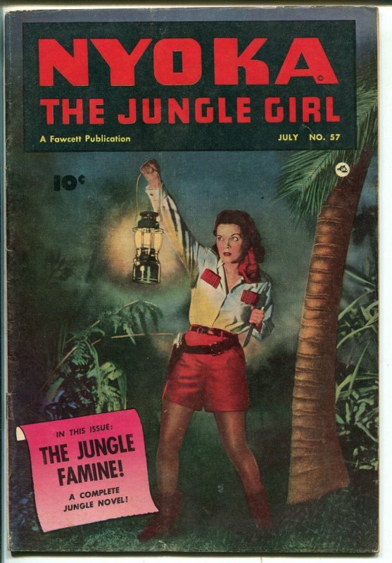 NYOKA THE JUNGLE GIRL #57 1951-FAWCETT-PHOTO COVER-GOOD GIRL ART-fn minus 