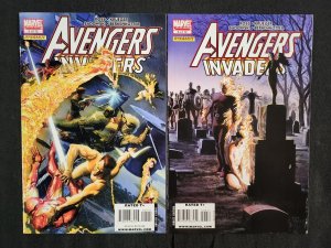 Avengers Invaders 13PC LOT #1-12+Sketchbook Alex Ross Art/Complete (8.5-9.0)2008
