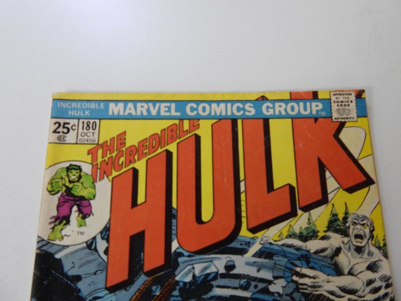 The Incredible Hulk #180 (1974) FR/GD condition MVS missing
