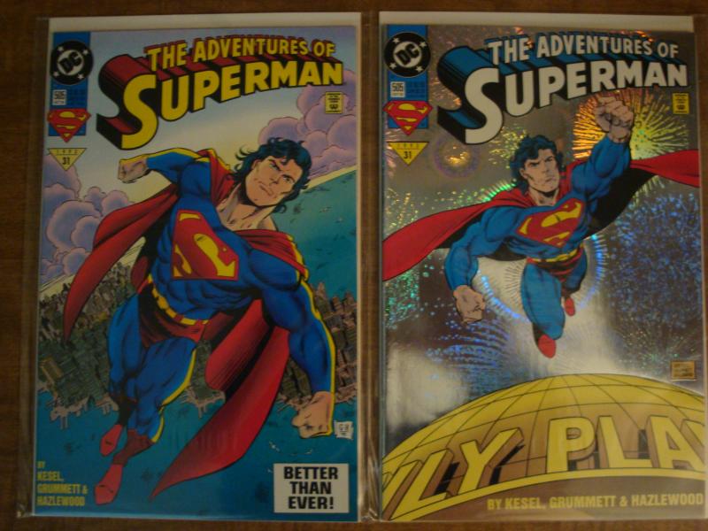 DC Comics The Adventures of Superman #505 Set of 2 BOTH Covers Superman's Back