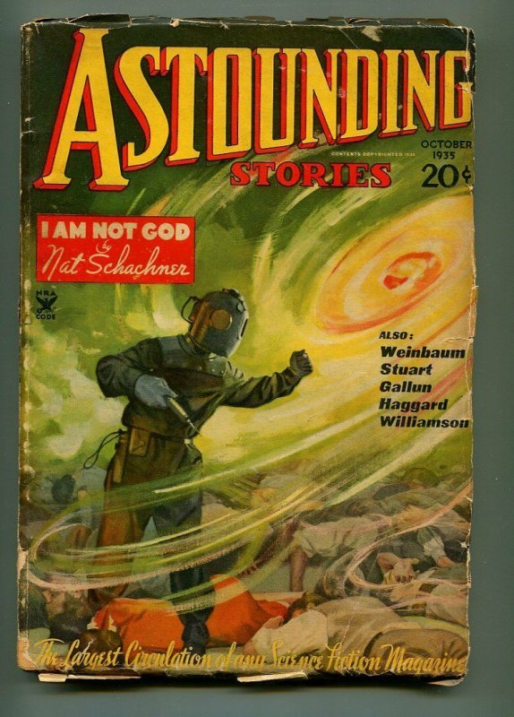 ASTOUNDING OCTOBER 1935-STREET AND SMITH-HOWARD BROWN-JACK WILLIAMSON-VG- 
