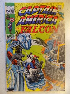 CAPTAIN AMERICA # 141 SMALL LIGHT CORNER CREASE BACK COVER ABOUT AN INCH OR S...