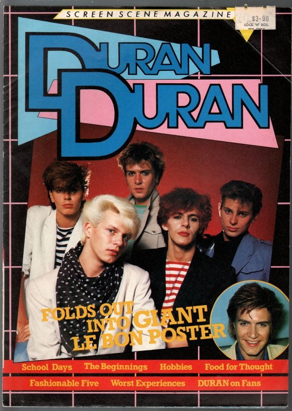 Screen Scene magazine 1980's-Duran Duran-poster magazine-VG/FN