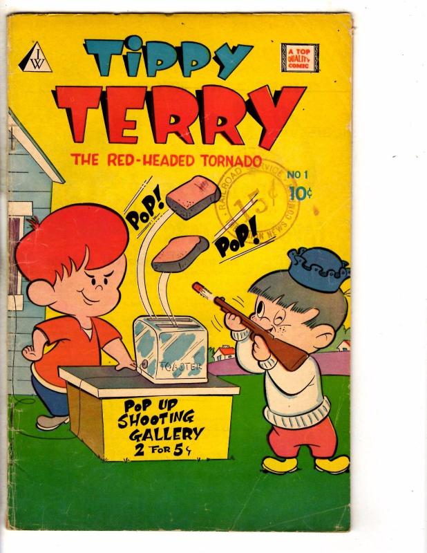 Tippy Terry # 1 VG I W Enterprises Comic Book Top Quality Red Head Tornado J275