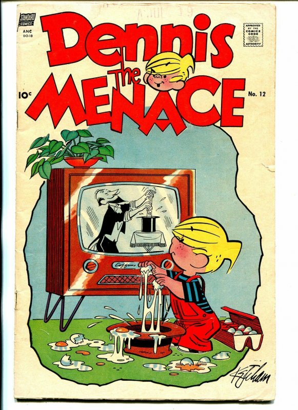 Dennis the Menace #12 1955-Standard-Hank Ketchum art-TV set cover-VG+