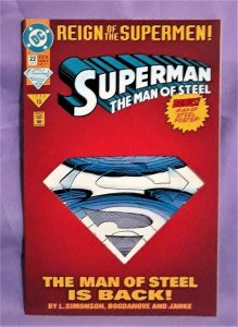 Louise Simonson SUPERMAN The Man of Steel #22 Die-Cut Cover STEEL (DC, 1993)!