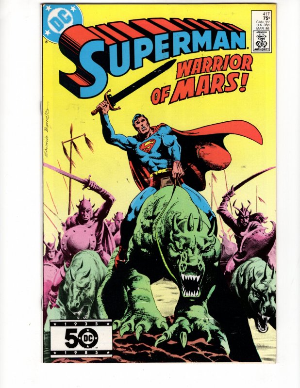 Superman #417 WARRIOR OF MARS! Copper Age DC