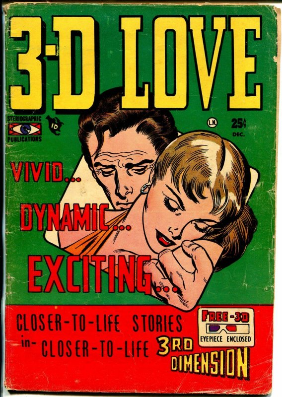 3-D Love  #1 1953-1st issue-terrific art-rare-original glasses-VG