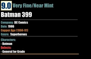 Batman 399 (1986) VF/NM DC Comics