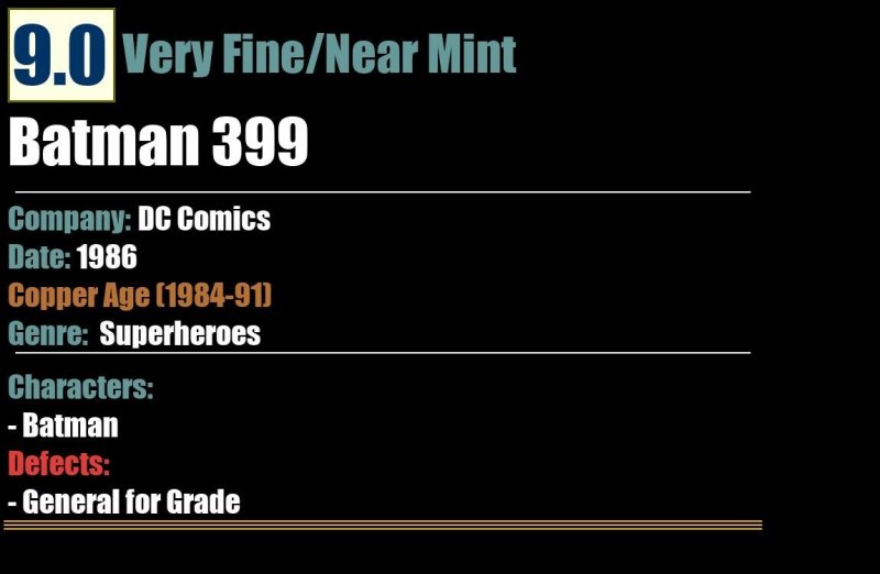 Batman 399 (1986) VF/NM DC Comics