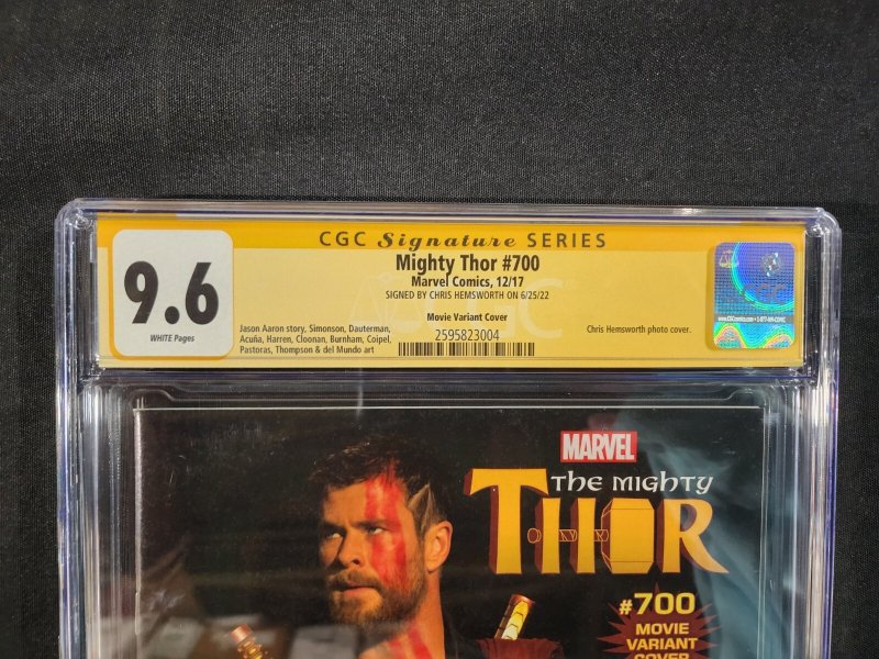 Mighty Thor #700 - Signed Chris Hemsworth Movie Variant (CGC 9.6) 2017