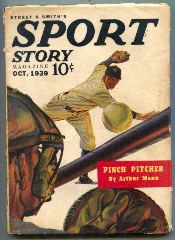 Sport Story Pulp October 1939 - Pinch Pitcher- Baseball cover