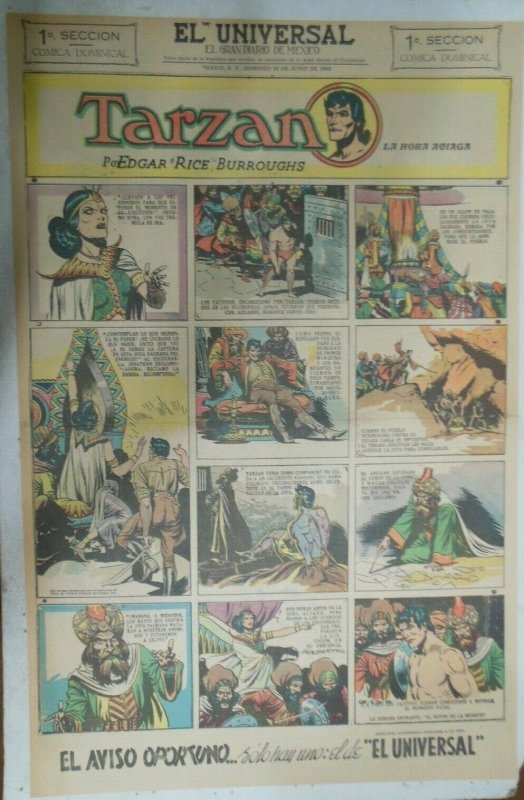 Tarzan Sunday Page #638 Burne Hogarth from 5/30/1943 in Spanish! Full Page Size