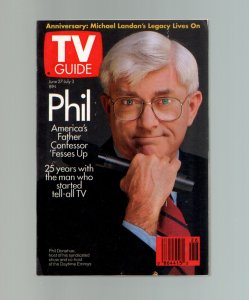 MAG: TV Guide-Phil Donahue-Manhattan Cable TV-Edition-June-1992-VG
