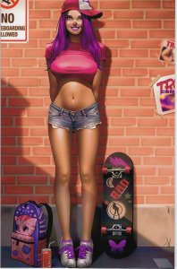 Totally Rad Lives Keith Garvey Skateboard Girl Virgin Variant Cover  NM