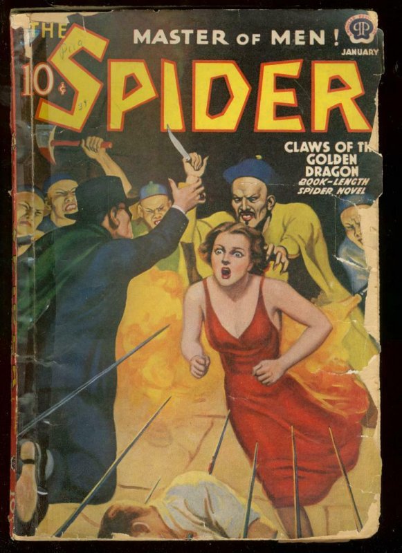 THE SPIDER JAN 1939 ASIAN MENACE IMPALEMENT COVER GGA G