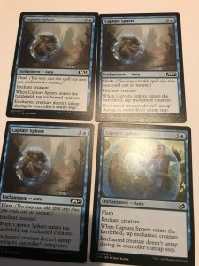 4 CAPTURE SPHERE : Magic the Gathering MTG card; Core 2021, NM; Blue playset