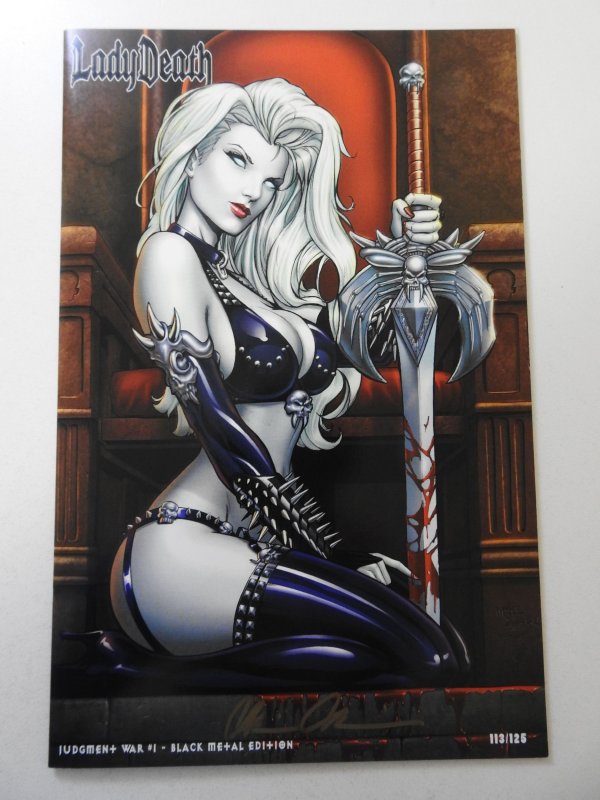 Lady Death Judgement War #1 Black Metal Edition NM Cond! Signed W/ COA!